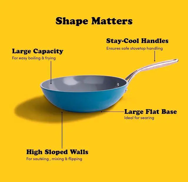 Alt view image 4 of 6 - All-In-One Platinum Non-Stick Fry Pan Meets Wok with Lid, 11-Inch, Blush & Rose Gold