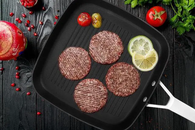 Alt view image 3 of 7 - MsMk Square Grill Pan with Lid, 9.5 Inch Titanium and Ceramic Nonstick Grilling Skillet PanStay-Cool HandleCompatible with All StovetopsPFOA FreeDishwasher & Oven SafeIndoor Chicken Skille