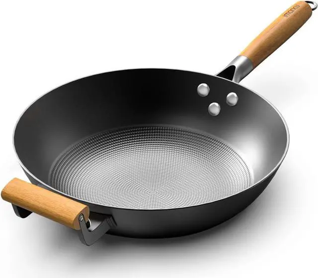 Main image of imarku NonStick Wok Pan, 12.6 inch Woks & Stir-Fry Pans Nonstick, Cast Iron Wok with Detachable Handle, Easy Clean Nonstick Frying Pan, Compatible with All Cooktops, Best Gifts for Women/Men