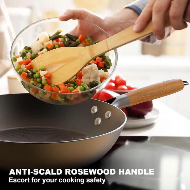 Alt view image 5 of 6 - imarku NonStick Wok Pan, 12.6 inch Woks & Stir-Fry Pans Nonstick, Cast Iron Wok with Detachable Handle, Easy Clean Nonstick Frying Pan, Compatible with All Cooktops, Best Gifts for Women/Men