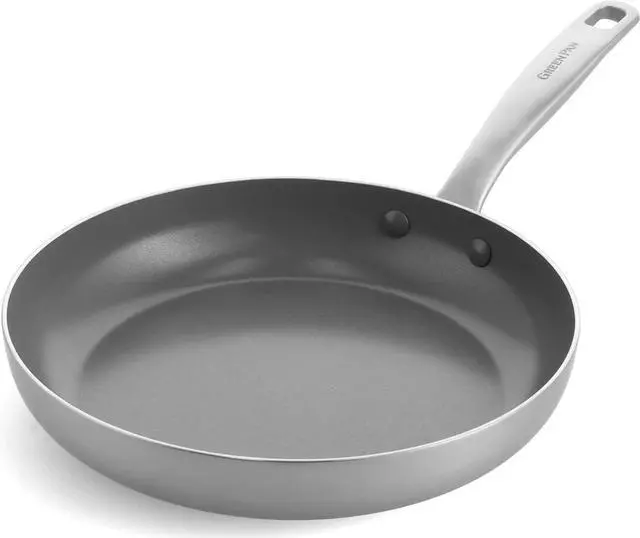 Main image of GreenPan Chatham Tri-Ply Stainless Steel Healthy Ceramic Nonstick 10" Frying Pan Skillet, PFAS-Free, Induction Suitable, Dishwasher Safe, Silver