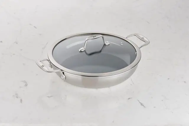 Alt view image 2 of 4 - ZWILLING Spirit Ceramic Nonstick Braiser, 4-qt, Stainless Steel/Grey