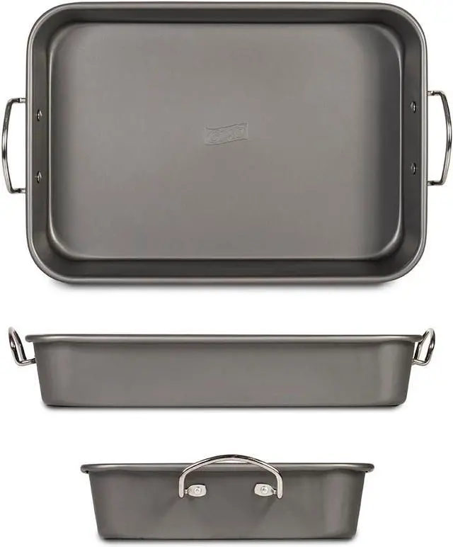 Alt view image 3 of 6 - Glad Roasting Pan Nonstick 11x15 - Heavy Duty Metal Bakeware Dish with Rack - Large Oven Roaster Tray for Baking Turkey, Chicken, and Veggies