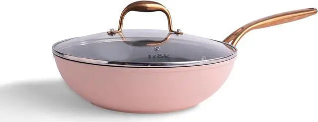 Main image of All-In-One Platinum Non-Stick Fry Pan Meets Wok with Lid, 11-Inch, Blush & Rose Gold