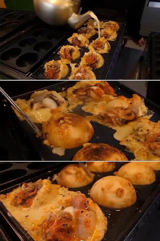 Alt view image 5 of 7 - Japan large aperture takoyaki pan,cake mold baking pan,making masa (rice pancake),fry eggs,Poffertjes pan,Appam pan,Banh khot pan,Masa pan,cupcake pan,takoyaki maker,Nonstick,0.95kg(7 Hole)