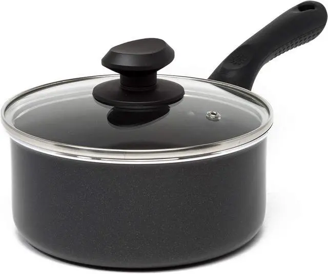 Main image of Ecolution Artistry Nonstick Sauce Pan, Easy To Clean, Comfortable Handle, Even Heating, Dishwasher Safe Pots and Pans, 2-Quart, Black