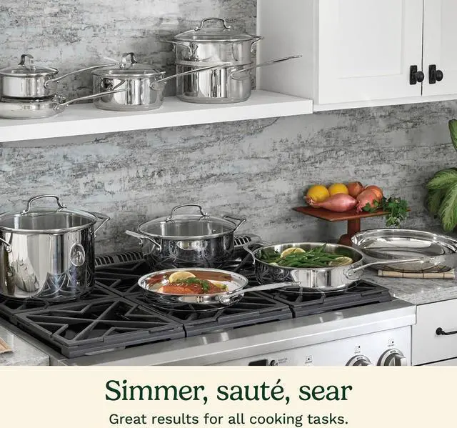 Alt view image 5 of 7 - Cuisinart 17-Piece Cookware Set, Chef's Classic Steel Collection 77-17N