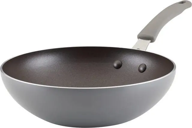 Main image of Rachael Ray Cook + Create Nonstick Stir Fry Pan/Wok, 10.5 Inch, Gray