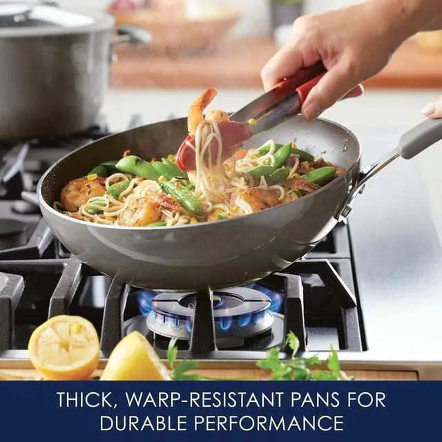 Alt view image 4 of 7 - Rachael Ray Cook + Create Nonstick Stir Fry Pan/Wok, 10.5 Inch, Gray