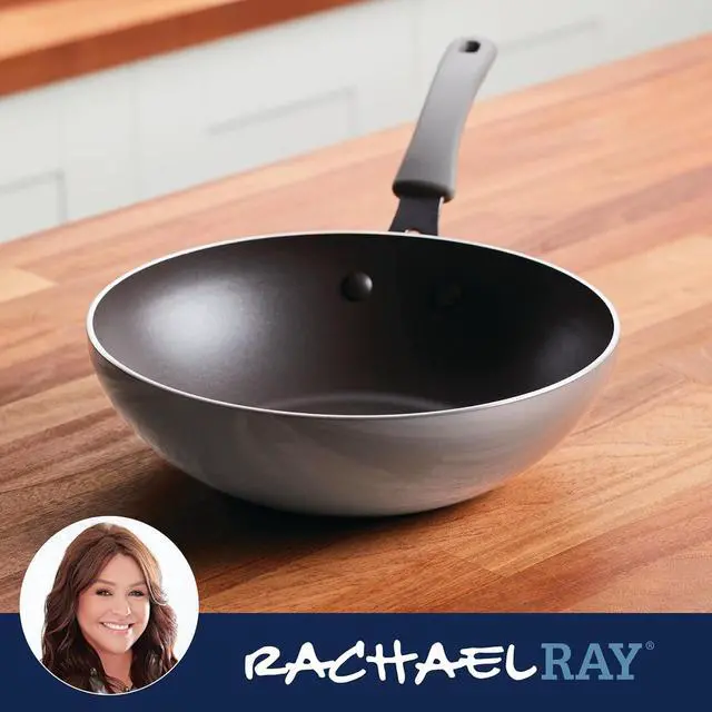 Alt view image 5 of 7 - Rachael Ray Cook + Create Nonstick Stir Fry Pan/Wok, 10.5 Inch, Gray
