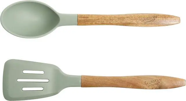 Alt view image 3 of 6 - Gibson Home Plaza Café Forged Aluminum Healthy PFA-Free Ceramic Pots and Pans Cookware Set, 7-Piece Set, Mint Green