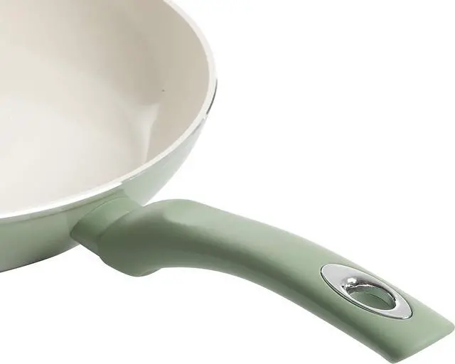 Alt view image 4 of 6 - Gibson Home Plaza Café Forged Aluminum Healthy PFA-Free Ceramic Pots and Pans Cookware Set, 7-Piece Set, Mint Green