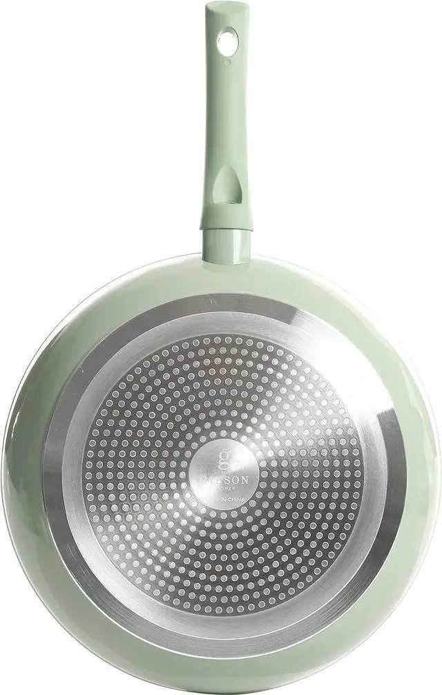 Alt view image 5 of 6 - Gibson Home Plaza Café Forged Aluminum Healthy PFA-Free Ceramic Pots and Pans Cookware Set, 7-Piece Set, Mint Green
