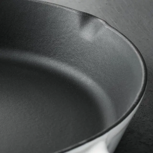 Alt view image 7 of 7 - Tramontina Enameled Cast Iron Skillet with Lid, 12-inch Frying Pan, Latte with Gold Knob