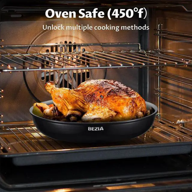 Alt view image 6 of 7 - BEZIA Induction Cookware with Healthy Ceramic Coating, Camping Pots and Pans Set Nonstick 10pcs with Detachable Handles, Induction RV Kitchen Set with Removable Handles, Oven Safe