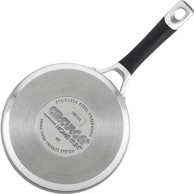 Alt view image 5 of 7 - Circulon Momentum Stainless Steel Sauce Pan/Saucepan with Lid, 2 Quart, Silver
