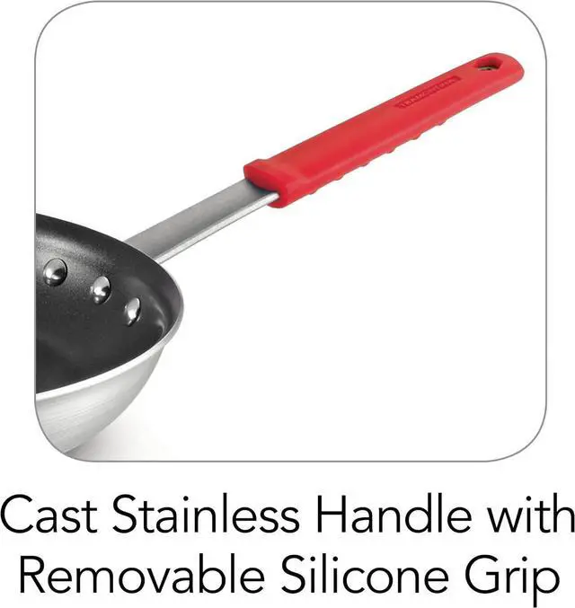 Alt view image 4 of 5 - Tramontina Professional 10-Inch Non Stick Frying Pan, Heavy-Gauge Aluminum Skillet with Reinforced Nonstick Coating, Red Handle, Dishwasher and Oven Safe