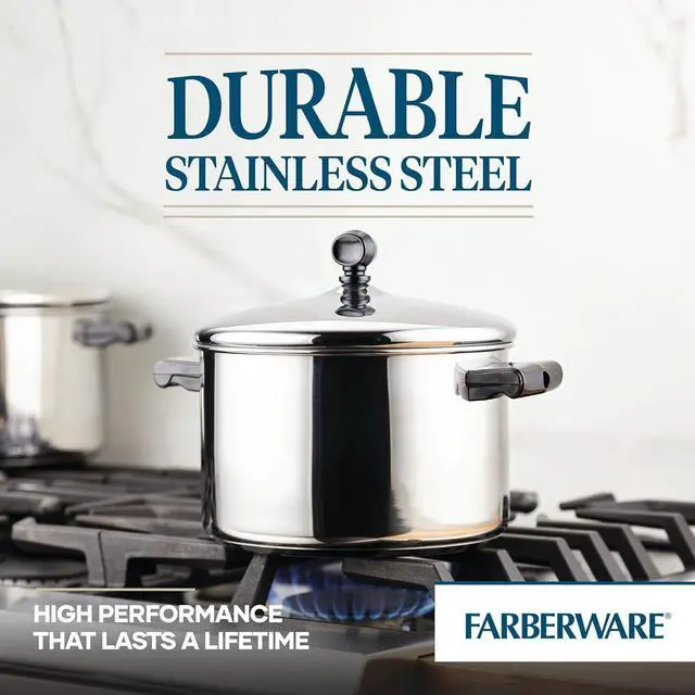Alt view image 4 of 6 - Farberware Classic Stainless Steel 4-Quart Covered Saucepot - - Silver