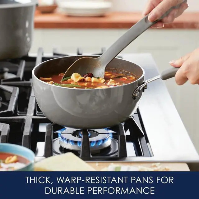 Alt view image 7 of 7 - Rachael Ray Cook + Create Nonstick Saucier Pan/Saucepan, 3 Quart, Gray