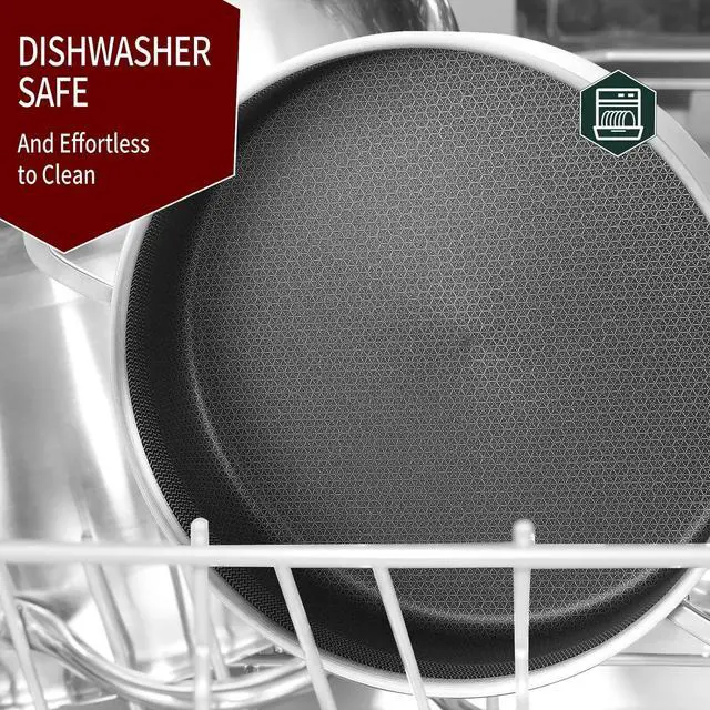 Alt view image 5 of 6 - LOLYKITCH 6 QT Tri-Ply Stainless Steel Non-Stick Sauté Pan with Lid,12 Inch Deep Frying Pan,Large Skillet,Jumbo Cooker,Induction Cooking Pan,Heavy Duty and Oven Safe.