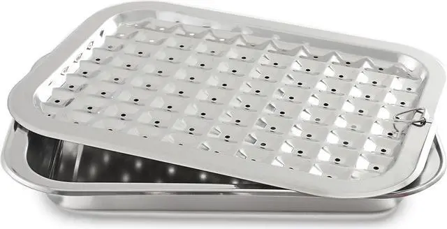 Main image of Norpro 274 Stainless Steel Broil/Roast Pan Set, 17 inch, Silver