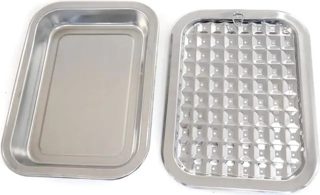 Alt view image 3 of 6 - Norpro 274 Stainless Steel Broil/Roast Pan Set, 17 inch, Silver