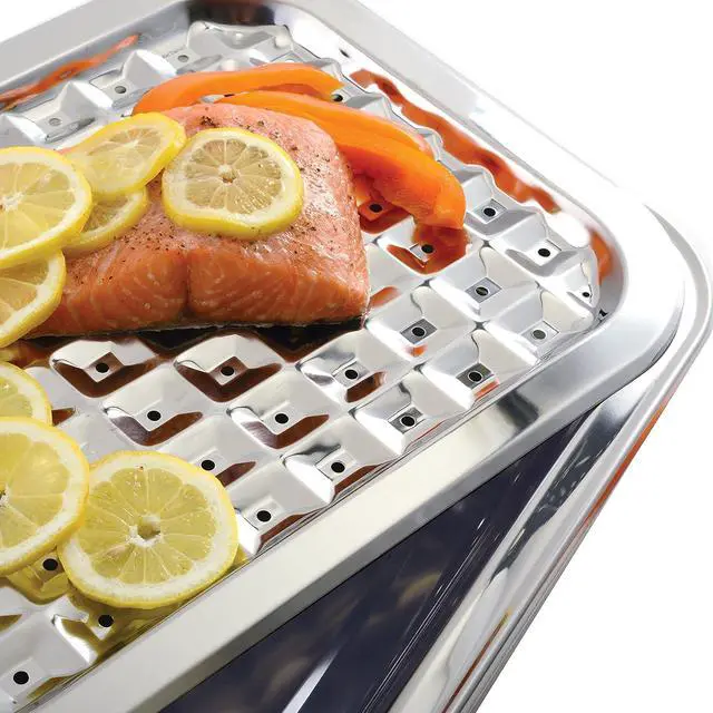 Alt view image 4 of 6 - Norpro 274 Stainless Steel Broil/Roast Pan Set, 17 inch, Silver