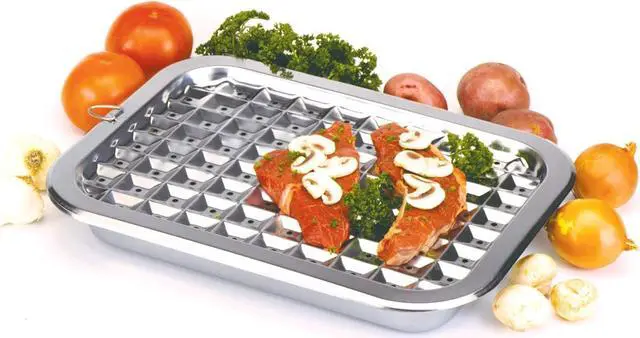 Alt view image 6 of 6 - Norpro 274 Stainless Steel Broil/Roast Pan Set, 17 inch, Silver
