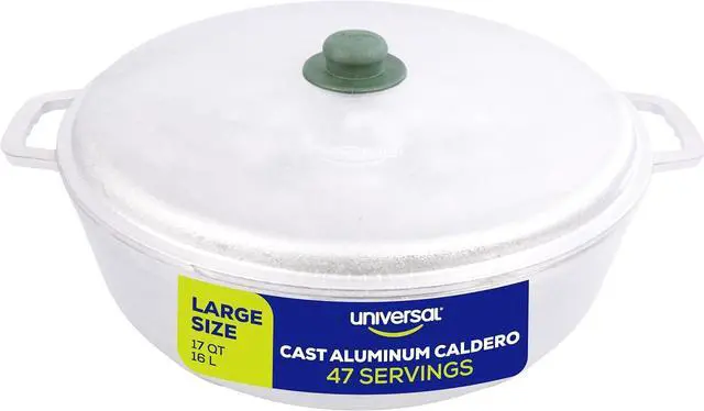 Main image of Universal Large Caldero 47 Cups - 17 QT / 16 L, Stainless Aluminum Pot, Even Heat Distribution and Fast Cooking Dutch Oven Pot with Lid, Ergonomic Handles, Ideal for Rice, French Fries, and More