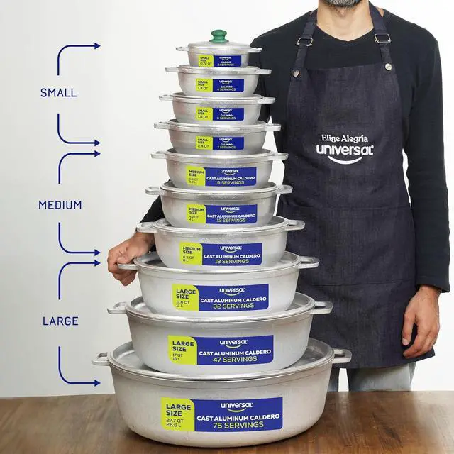 Alt view image 5 of 7 - Universal Large Caldero 47 Cups - 17 QT / 16 L, Stainless Aluminum Pot, Even Heat Distribution and Fast Cooking Dutch Oven Pot with Lid, Ergonomic Handles, Ideal for Rice, French Fries, and More