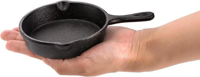 Alt view image 3 of 6 - Hiceeden 4 Pack Mini Cast Iron Skillet, 4" Small Frying Pans with Double Drip-Spouts for Stove, Oven, Grill Safe, Indoor and Outdoor Use, Non-stick