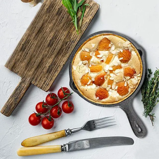 Alt view image 6 of 6 - Hiceeden 4 Pack Mini Cast Iron Skillet, 4" Small Frying Pans with Double Drip-Spouts for Stove, Oven, Grill Safe, Indoor and Outdoor Use, Non-stick