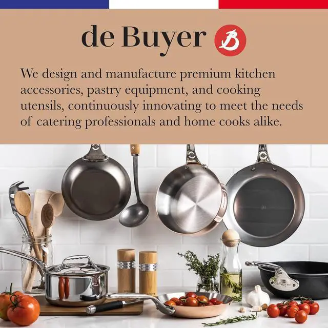 Alt view image 7 of 7 - de Buyer MINERAL B Carbon Steel Omelette Pan - 9.5 - Naturally Nonstick - Made in France