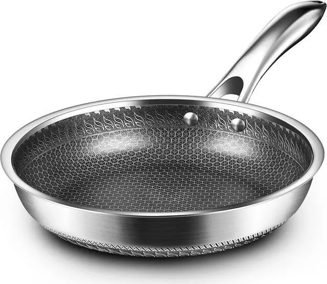 Main image of MDHAND 10-Inch Nonstick Frying Pan  Premium Stainless Steel Skillet with Stay-Cool Handle, Dishwasher & Oven Safe, Induction-Ready, PFOA-Free  Compatible with All Cooktops