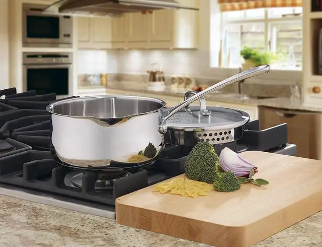 Alt view image 2 of 5 - Cuisinart 419-18P 2-Quart Pour Saucepan with Cover Contour Cookware, Stainless Steel