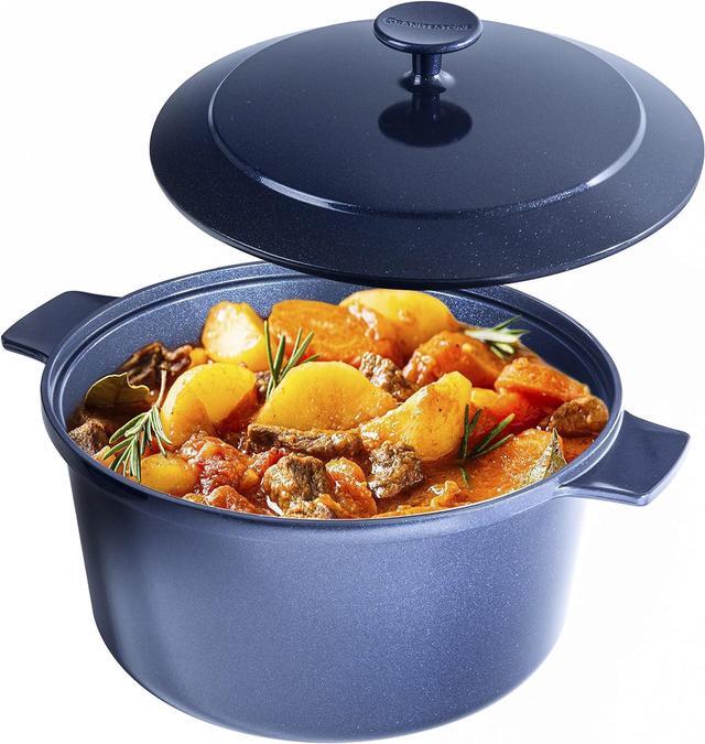 Main image of Granitestone Dutch Oven, 6.5 Quart Ultra Nonstick Enameled Lightweight Aluminum Dutch Oven Pot with Lid, Round 6.5 Qt. Stock Pot, Dishwasher & Oven Safe, Induction Capable, 100% PFOA Free, Cobalt Blue