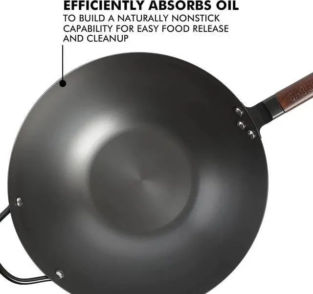 Alt view image 4 of 6 - Babish Carbon Steel Flat Bottom Wok and Stir Fry Pan, 14-Inch