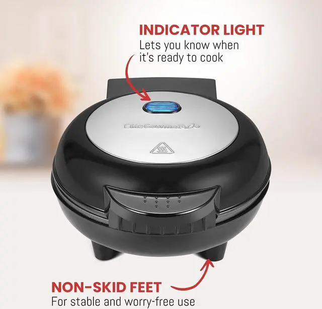 Alt view image 3 of 6 - Elite Gourmet EOM123 Non-Stick Omelet, Frittata, Snack Pocket Maker, Dessert Maker, 2 Individual 5.6" Omelets, Stainless Steel