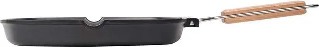 Alt view image 5 of 7 - Non-Stick Grill Pan Wooden, 11", Folding Handles