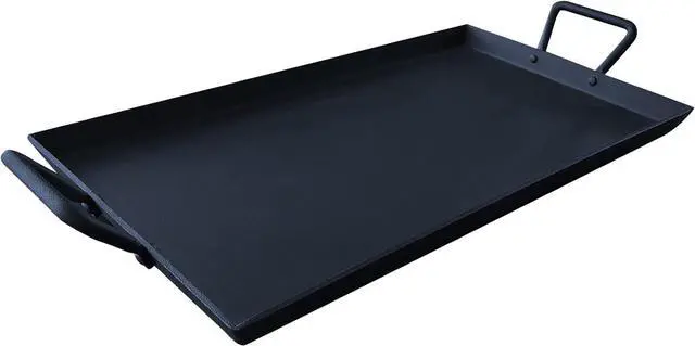 Main image of Cast Iron Griddle Pan Grill for Stove Tops Gas Grills Non-Stick Griddle with 2 Handles Flat Top Plate Pre-Seasoned Grill Pan for Indoor and Outdoor Use Camping 17.68 * 10 Inches