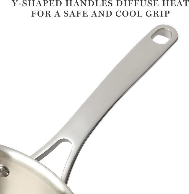 Alt view image 4 of 6 - Martha Stewart Castelle 10 Piece 18/8 Stainless Steel Induction Safe Pots and Pans Non-Toxic Triply Bottom Kitchen Cookware Set