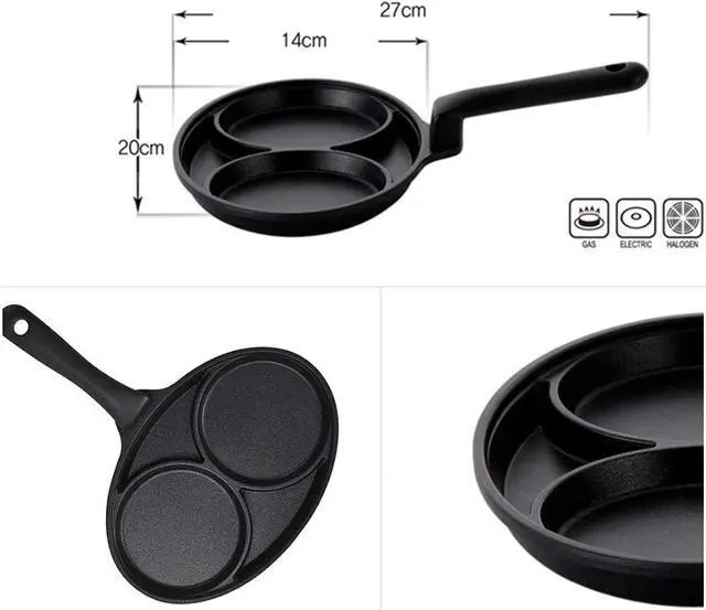Alt view image 3 of 3 - 2 Space Non-Stick Coated Egg Pan