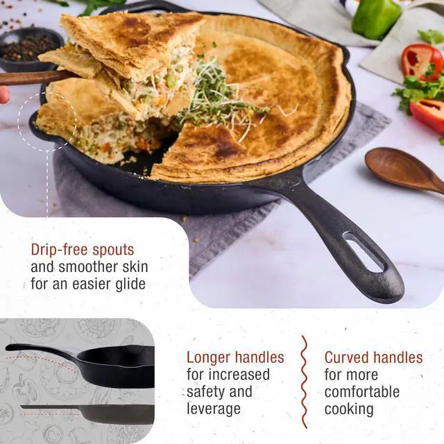 Alt view image 4 of 6 - Victoria 12-Inch Cast Iron Skillet, Pre-Seasoned Cast-Iron Frying Pan with Long Handle, Made in Colombia