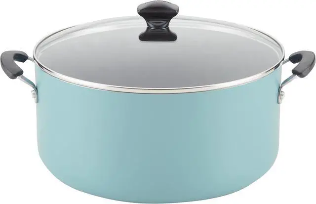 Main image of Farberware Cookware Nonstick Stockpot with Lid, 10.5 Quart, Aqua