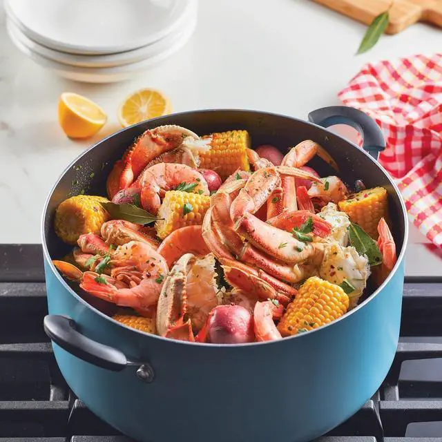 Alt view image 3 of 7 - Farberware Cookware Nonstick Stockpot with Lid, 10.5 Quart, Aqua