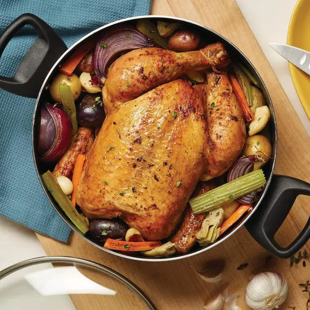 Alt view image 5 of 7 - Farberware Cookware Nonstick Stockpot with Lid, 10.5 Quart, Aqua