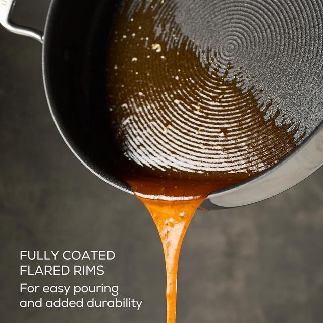 Alt view image 6 of 7 - Circulon C1 Series Clad Stainless Steel with ScratchDefense Technology Cookware Nonstick Induction Saute Pan with Lid and Helper Handle, Metal Utensil Safe, 5 Quart - Polished Stainless Steel