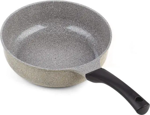 Alt view image 4 of 5 - Cook N Home Nonstick Saute Skillet Pans 8 inch + 9.5 inch 2pc Set, Ceramic Marble Coating Deep Frying Pan Wok Stir-Fry Sauté Pan, Earth