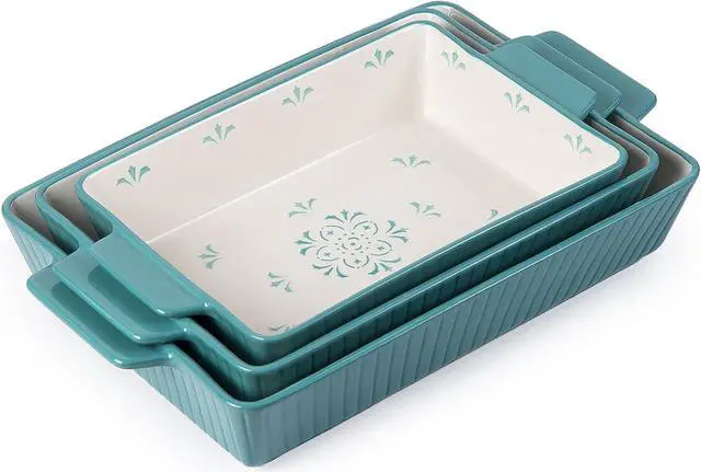 Main image of Baking Dishes Ceramic Casserole Dish 13x9inch Baking Dish 3pcs Bakeware Set Nonstick Lassagne Pan Stackable for Kitchen