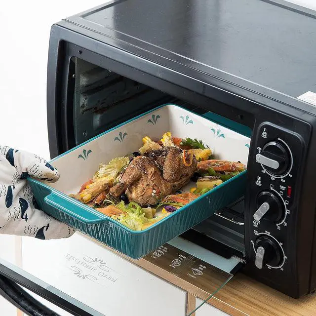 Alt view image 4 of 6 - Baking Dishes Ceramic Casserole Dish 13x9inch Baking Dish 3pcs Bakeware Set Nonstick Lassagne Pan Stackable for Kitchen